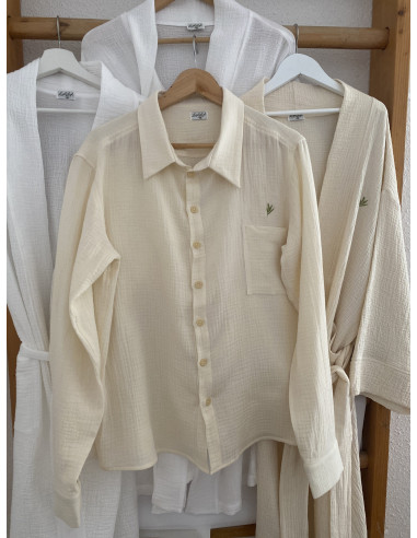 copy of Cămașă bărbați, muselină - mânecă scurtă