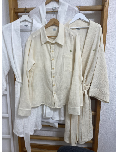 copy of Cămașă bărbați, muselină - mânecă scurtă