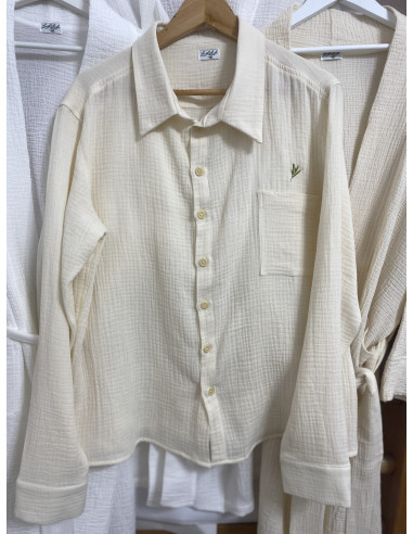 Cămașă bărbați, muselină - mânecă lungă - LushiLush