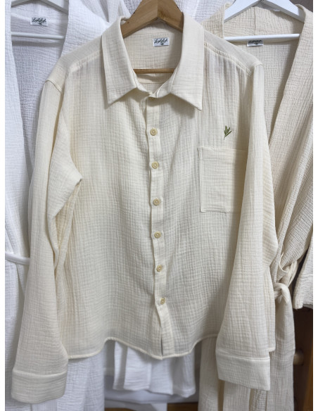 copy of Cămașă bărbați, muselină - mânecă scurtă