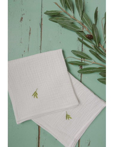 Prosop alb din muselină triplustrat 40x40 cm LushiLush