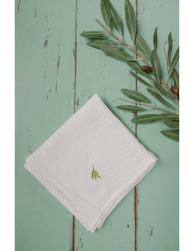 Prosop alb din muselină triplustrat 40x40 cm LushiLush