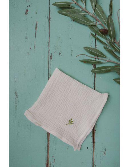 Prosop alb din muselină triplustrat 40x40 cm LushiLush