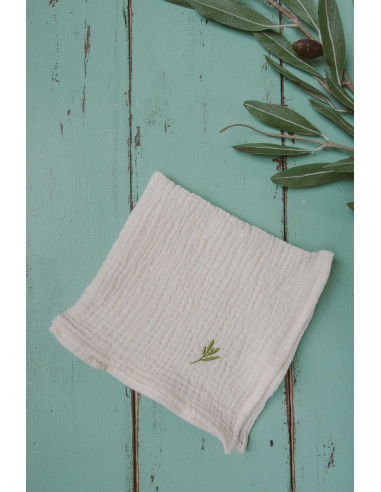 Prosop alb din muselină triplustrat 40x40 cm LushiLush