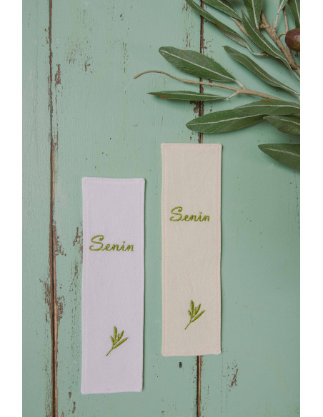semn de carte textil brodat Senin