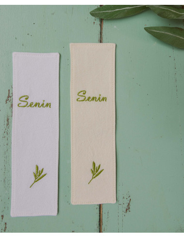 Semn de carte textil brodat Senin