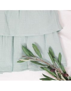 rochie din muselină verde cu volane 2