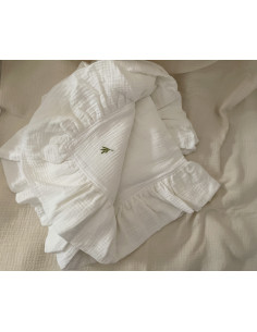 Pătură din muselină cu volane 2