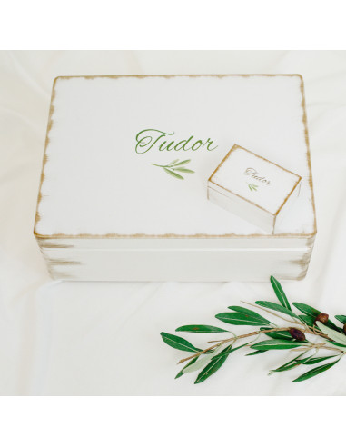 Trusou botez cu păturică din muselină albă cu...