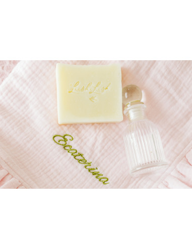 Trusou botez pentru fetițe Roz în cutie de lemn