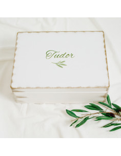 Trusou botez unisex cu muselină cu volane 2