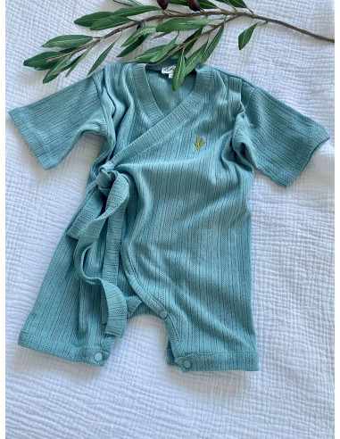 Kimono pentru bebeluși din bumbac pointelle